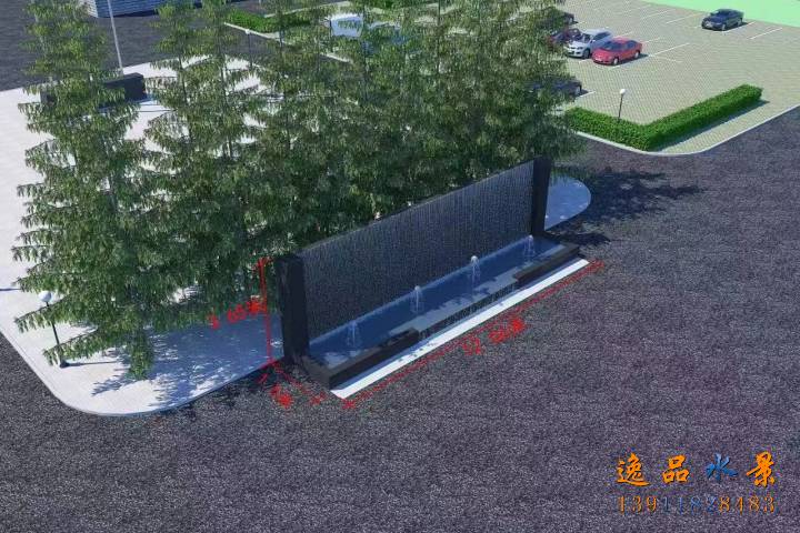 北京集團公司大門入口水幕墻設計方案圖