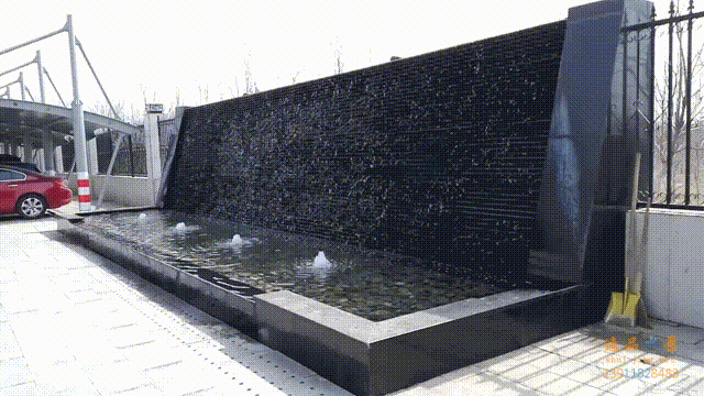 公司院子定制流水水幕墻效果|庭院水景墻案例視頻
