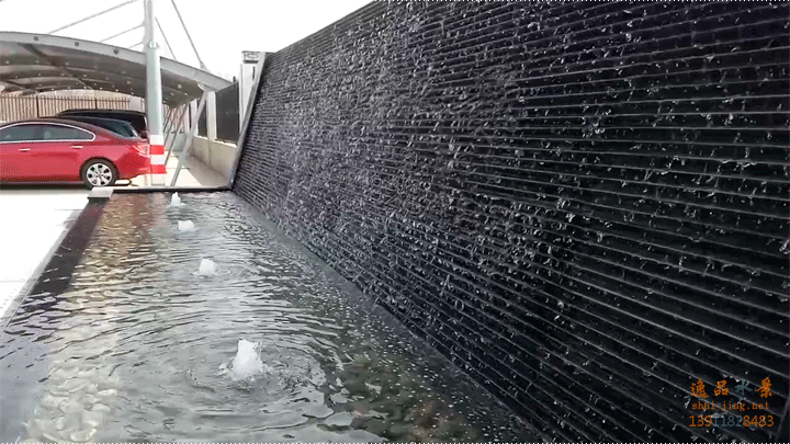 公司院子定制流水水幕墻效果|庭院水景墻案例視頻